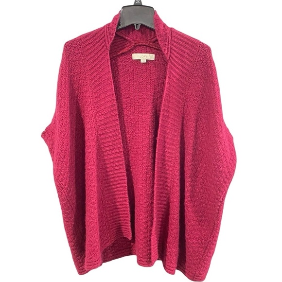 Ann Taylor Loft Women's S Cranberry Open Sweater Sleeveless Vest Wool Blend Warm - Picture 1 of 10